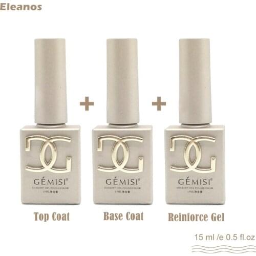 Eleanos 15ml Top Base Coat Gel Polish UV Shiny Sealer Soak off Reinforce Long Lasting Nail Art Manicure Gel Lak Varnish Primer