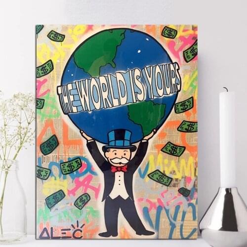 Graffiti art top monopoly art money canvas paintings and posters, decorate the family living room art pictures