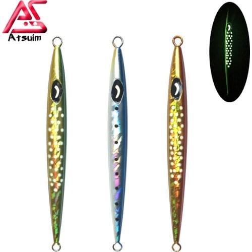 AS Fast Jigging Lure Vertical Glow Jigs Sinking 130g150g180g Lead Speed Falling Jig Saltwater Artificial Metal Fishing Tackle