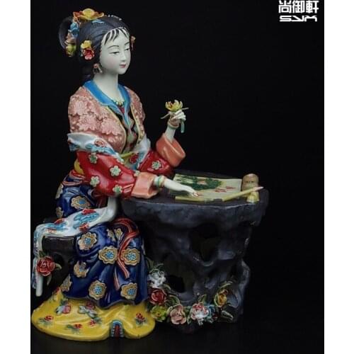 Shiwan doll master of fine ancient characters of a dream of Red Mansions twelve Jinling Chai Jia Xichun ceramic ornaments crafts