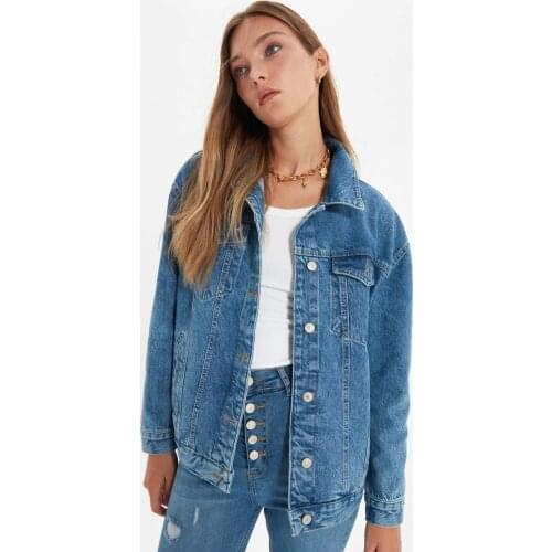 Trendyol Basic Denim Jacket Jacket TWOAW22CE0364