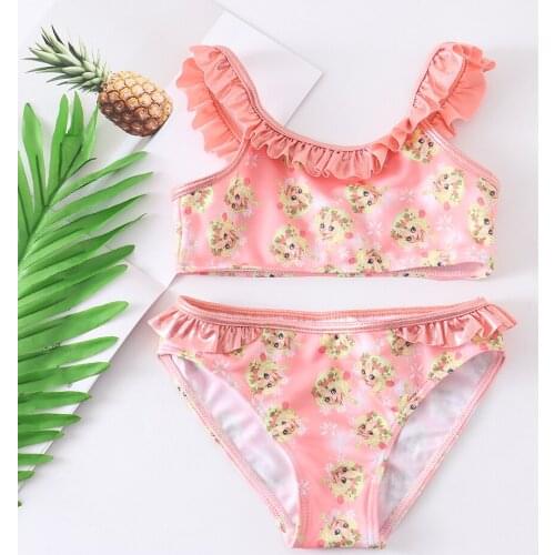3-10 Years Girls Swimsuit 2021 New Two-Piece Swimwear Girl Baby Style Childrens Swimwear Unicorn One Piece Swimsuit RT07