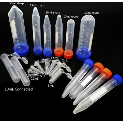 All Sizes Laboratory Plastic Centrifuge Tube Vial Microcentrifuge micro tube Screw and Snap Caps Lab Containers
