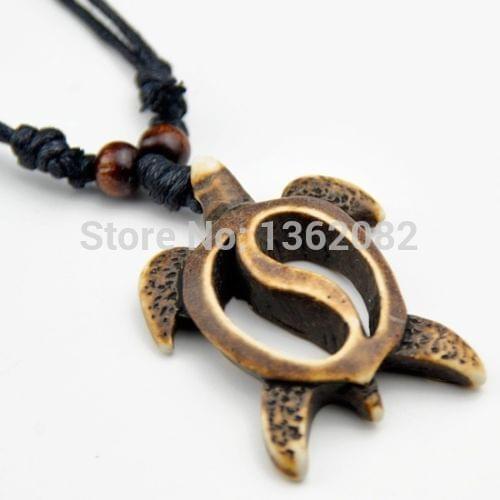 Fashion Handmade Men Womens Hawaiian Honu Turtle Yin Yang Pendant Surfing Necklace Lucky Gift MN458