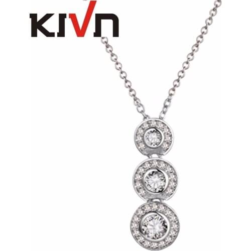 KIVN Fashion Jewelry pave CZ Cubic Zirconia Bridal Wedding Pendant Necklaces for Women Christmas Birthday Promotion Gifts