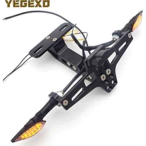 Motorcycle rear license plate mounting bracket turn light FOR Cafe racer honda pcx 125 katana gs 500 cb400 africa twin 1000