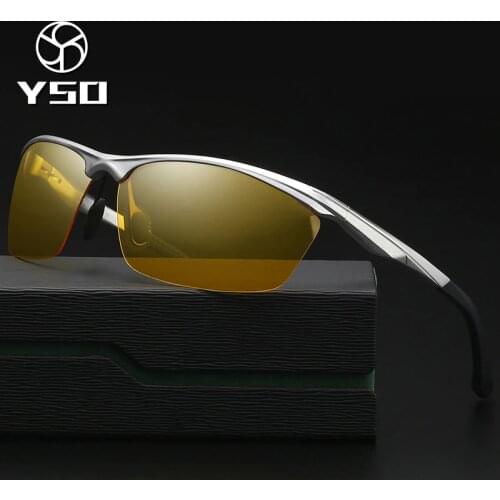 YSO Night Vision Glasses Men Aluminium Magnesium Frame Polarized Night Vision Goggles For Car Driving Fishing Anti Glare 8545
