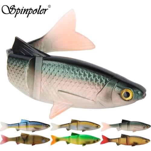 Spinpoler 1pc 4.5g 9g 19g Sinking Swim Pike Fishing Lures Multi Jointed Jerk Lure Lifelike Soft Bait Trout Perch Pack of 1