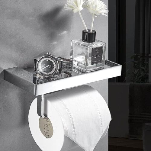 Brass Rose Gold Toilet Tissue Roll Paper Holders For Phone Wall Mounted Bathroom Shelve Towel Storage Rack Kitchen Accessories