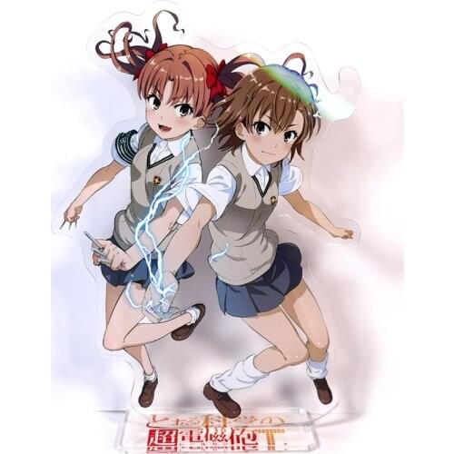 Toaru Kagaku no Railgun Mikoto Misaka Kuroko Shirai couple acrylic stand figure model plate holder cake topper anime