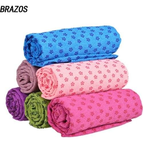 New 6 Color Yoga Towel Mat Microfiber Yoga Towel Anti Slip Fitness Pilates Mat Equipment Fitness Exercise GYM Accessories