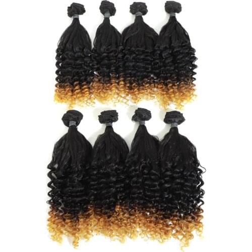 Ombre Flexi / Pixie / Pissy Curl Double Drawn Funmi Hair Bundles T27 8 Bundles Deal Per Pack 16 inch SYNTHETIC Kinky Curly Hair