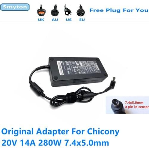 Original 280W AC Adapter Charger For Chicony A18-280P1A Delta ADP-280BB B MSI GE75-9SF GE75-10SFS 20V 14A Laptop Power Supply
