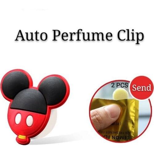 5Pcs Air Freshener Cartoon Perfume Car Wholesale PVC Lovely Vent Fragrance Clip Cute Mouse Auto Accessories Lemon Flavour