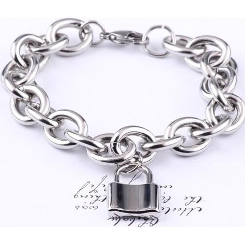 Couple Lock Bracelets Womens Stainless Steel Fashion Bracelets Jewelry 2020 Chain on Hand Gifts for Female Accessories Wholesale