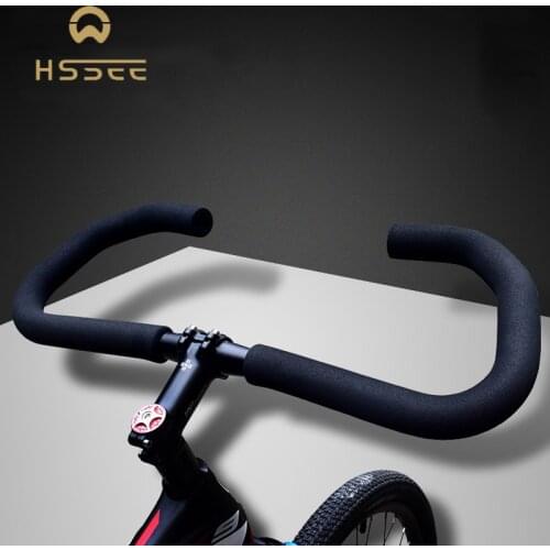 HSSEE aluminum alloy bike handlebar T6 heat treatment matte black bicycle handlebar 25.4mm/31.8mm bicycle parts handlebar tape