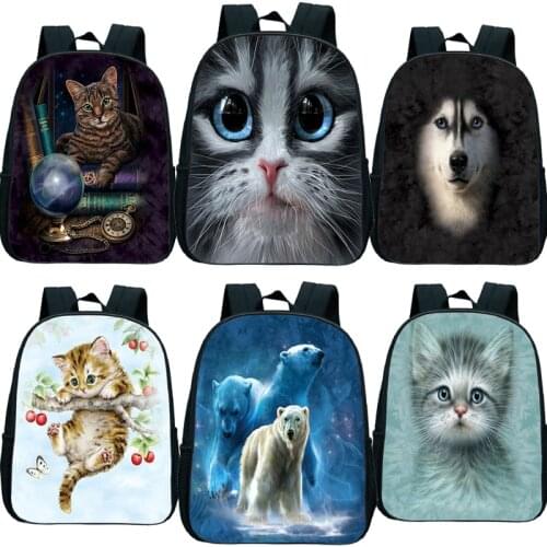 Kawaii Polar Bear Cat Dog Kindergartens Backpack For Girls Boys Mini Book Bag Children Cute Schoolbag Toddler Preschool Satchel