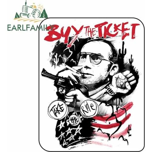 EARLFAMILY 13cm x 10.3cm for Uy The Ticket Take The Ride Car Stickers Windows Decal Scratch-Proof Cartoon Surfboard Car Styling