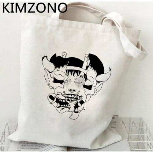 Junji Ito shopping bag jute bag tote bolsas de tela canvas grocery shopper bag string bolsas ecologicas grab