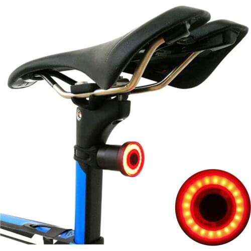 Intelligent USB Rechargeable Bicycle Rear Light Cycling LED Taillight Waterproof MTB Road Bike Tail Light Lamp Seatpost Tube