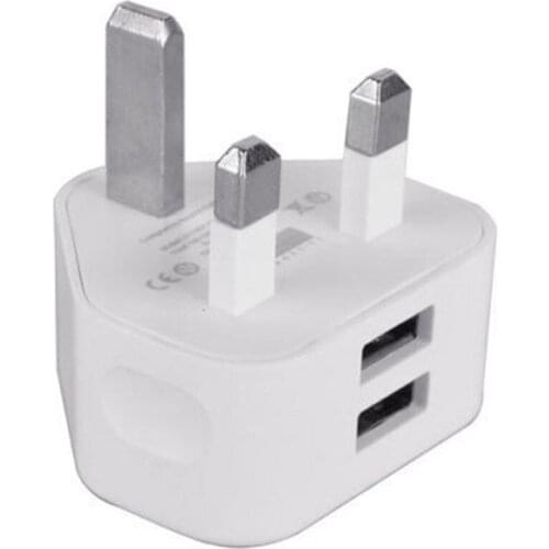 Universal Usb Uk Plug 3 Pin Wall Charger Adapter With Usb Ports Travel Charger Charging For Phone Ipad(2 Port)