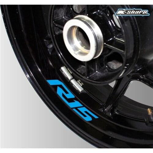 High Quality Motorcycle Wheel Stickers Accessories Reflective Decorative Tire interior Decals For Yamaha R15 R 15 r15 Logo