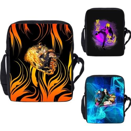 3D Print Japan Cartoon One Piece Handbags Children Anime Zipper Crossbody Bags for Teenage Shoulder Bag Pack Purses Kawaii Bags