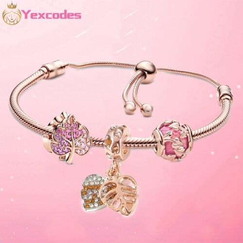 Yexcodes 2021 New Shining Leaf Charm,DIY Adjustable Snake Bone Chain Bracelet, Brand Women Bracelets Gifts Direct Shipment