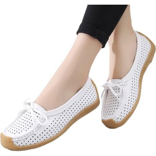 Spring and Summer Womens Sandals; Fashion Flat-heeled Tendon Soft-soled Nurse Shoes, White Baotou Womens Shoes