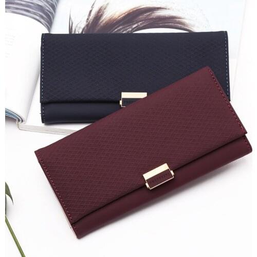 2019 NEW Wallet Female Rhombus PU leather grain Women Wallets Hasp Coin Purse Long Wallet Female Fashion Women Card Holder CY-49