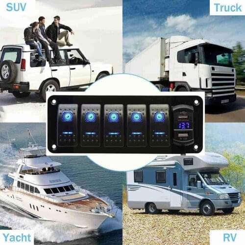 1PC 6-in-1 Switch Plus Switch Car Charger Combination With Accessories Wiring Modification Panel Harness Car M2A0