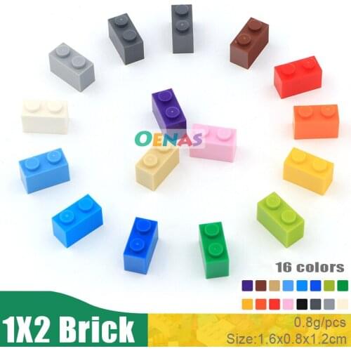 120pcs/bag Educational Kids Toy Plastic Building Blocks Part 1X2 Bricks 100g DIY Kit Compatible With L*going famous brand