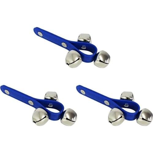 3PCS 3 Bell Jingle Shaking Sleigh Bell Handbell with Plastic Handle, Educational Percussion Instrument for Children
