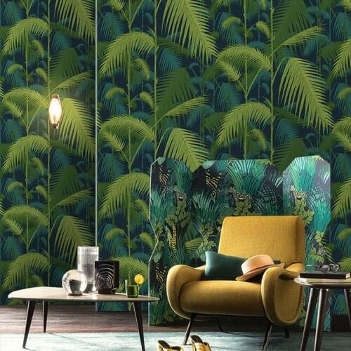 3D Wallpaper European Style Green Plants Tropical Rainforest Wallpaper Living Room Restaurant Hotel PVC Waterproof Wall Papers