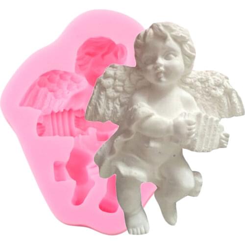 Angel Music Silicone Mold DIY Wedding Fondant Cupcake Topper Molds Cake Decorating Tools Chocolate Gumpaste Clay Candy Moulds