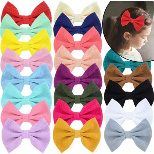 Big Size 13CM 10 PCS Solid Hair Clips Girls Hairpin Bow Accessories For Kids Children Bow Knot Boutique Head Wear