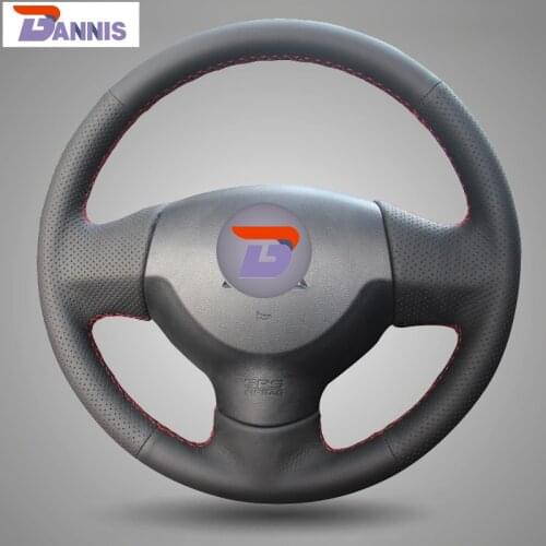 BANNIS Black Artificial Leather DIY Hand-stitched Steering Wheel Cover for Mitsubishi Lancer EX 10 Lancer X Outlander