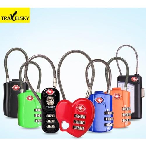 Travel TSA Custom Password Lock Solid Wire Rope Bag Suitcase Lock Mini Padlock Travel Luggage Locks Free Shipping