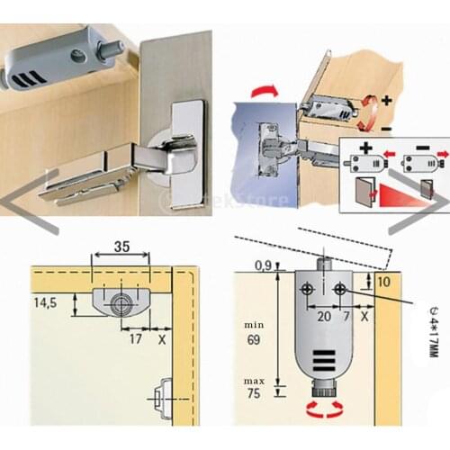 Kitchen Wardrobe Door Damper Soft Closer Door Stop Buffer With Screws