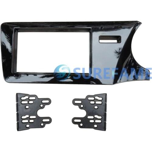 Double Din Car Dashboard Trim for Honda City 2014+ (Left & Right Wheel) Front Bezel Fascia Facia Adapter Panel Dash Kit Cover