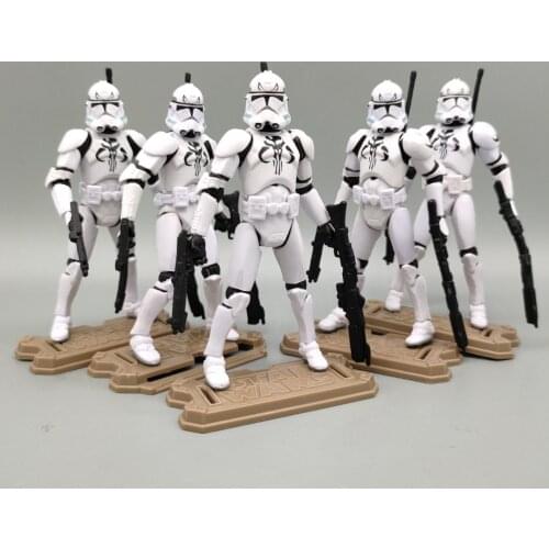 SW Lot of 5 SW Republic Elite Forces Trooper With Stand 3.75" Loose Action Figure