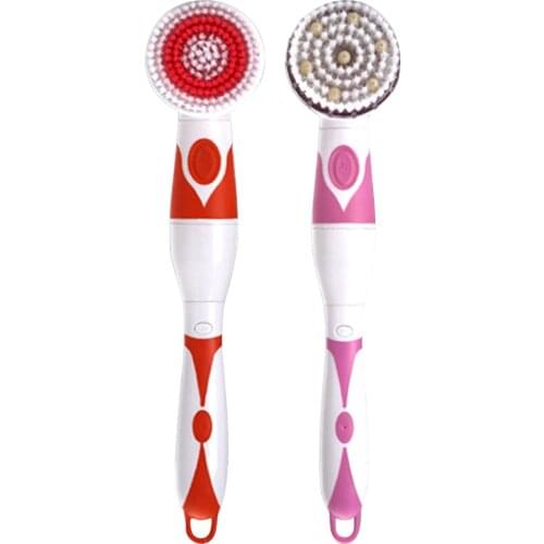 Electric Bath Body Brush Shower Back Scrub Multi-Functional Cleansing Massage Brushes Waterproof Anti-Slip Spa Scrubber ABS Tool