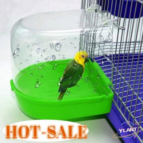 Bird Cleaning Tool Cage Accessories Parrot Bath Transparent Plastic Hanging Tub Shower Hanging Decor Bird Bath Bathtub Bath Box