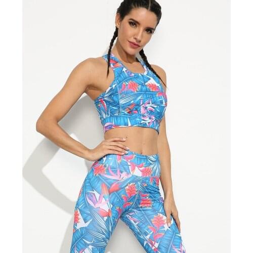 Two Piece Set Women Outfits Workout Clothes For Women Print Breathable Yoga Sets Women Gym Clothes Women Sportswear Gym Set