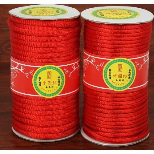 Red Nylon Satin Beading Braided String Thread Chinese Knot Cord for DIY Jewelry Findings & Craft Making