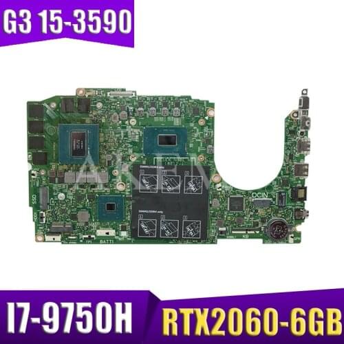 Laptop motherboard For DELL Inspiron G3 15-3590 original mainboard I7-9750H RTX2060-6GB