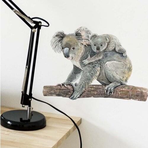 Cute Koala Bear Wall Sticker Home Decoration Living Room Decor Self-adhesive Wallpaper Creative Animals Decals