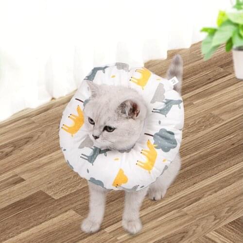 Cute Fruit Cartoon Printed Pet Elizabethan Collar Soft Cotton Adjustable E-Collar Prevent Bite Neck Ring Protection Collar