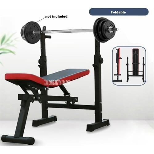 Multifunctional Weight Bench Barbell Rack Weightlifting Bed Folding Barbell Lifting Training Bench Bracket Bench Press Frame