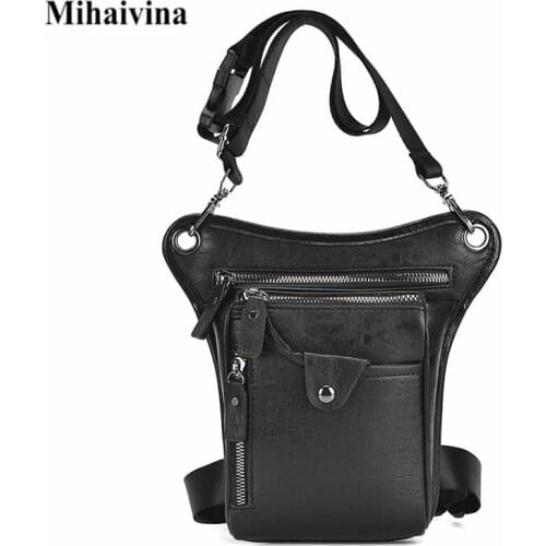 Mihaivina Drop Leg Bag For Mens Motorcycle Waist Pack Casual Small Shoulder Messenger Bags Outdoor Sports Ride Waist Bag